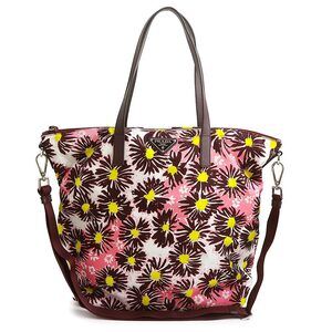 PRADA Floral Flower Flower Triangle Plate TESSUTO STAMPAT Multicolor Bordeaux